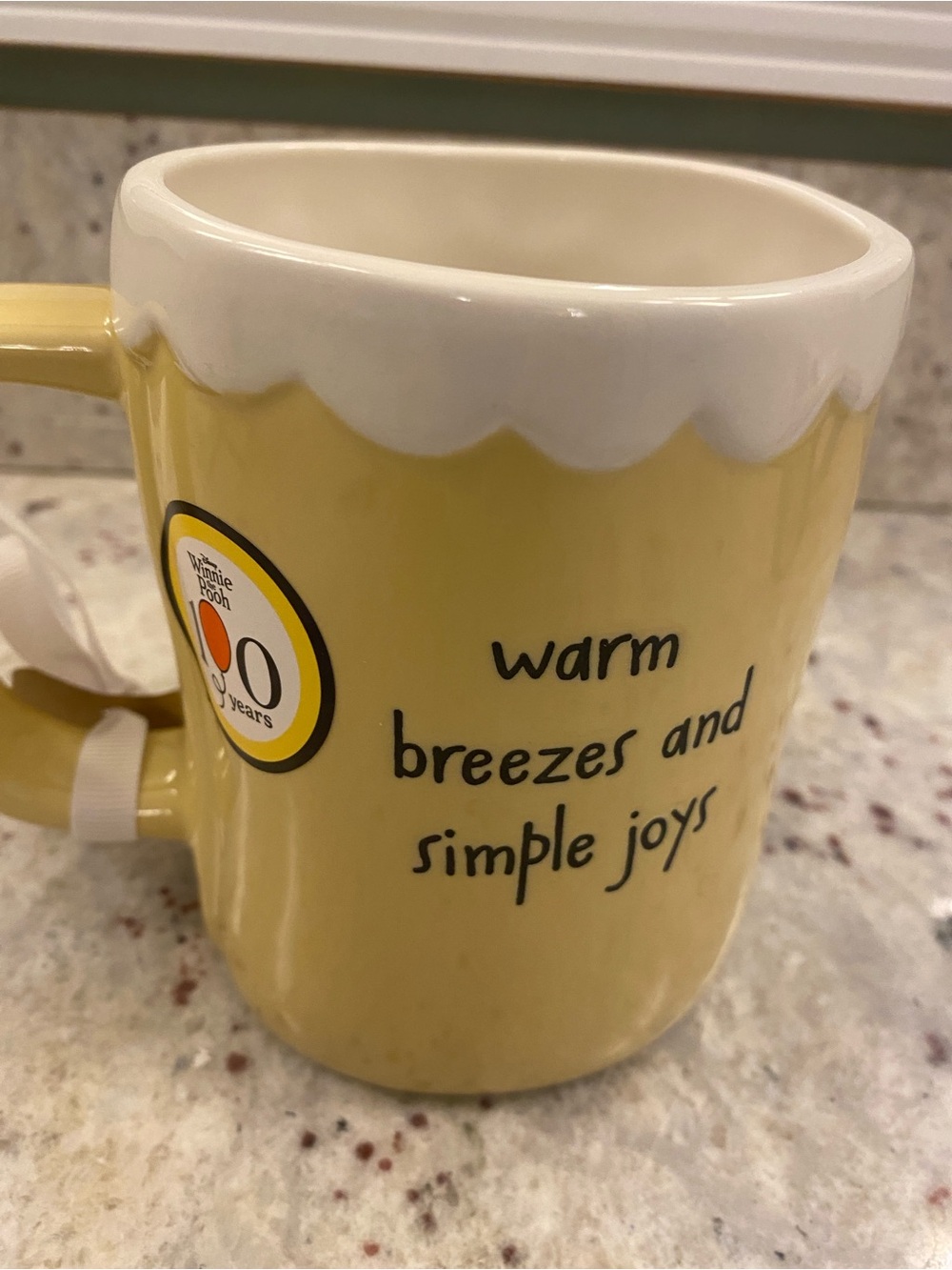 Rae Dunn Disney Winnie the Pooh Yellow and White Ceramic Mug NWT - Picture 3 of 6